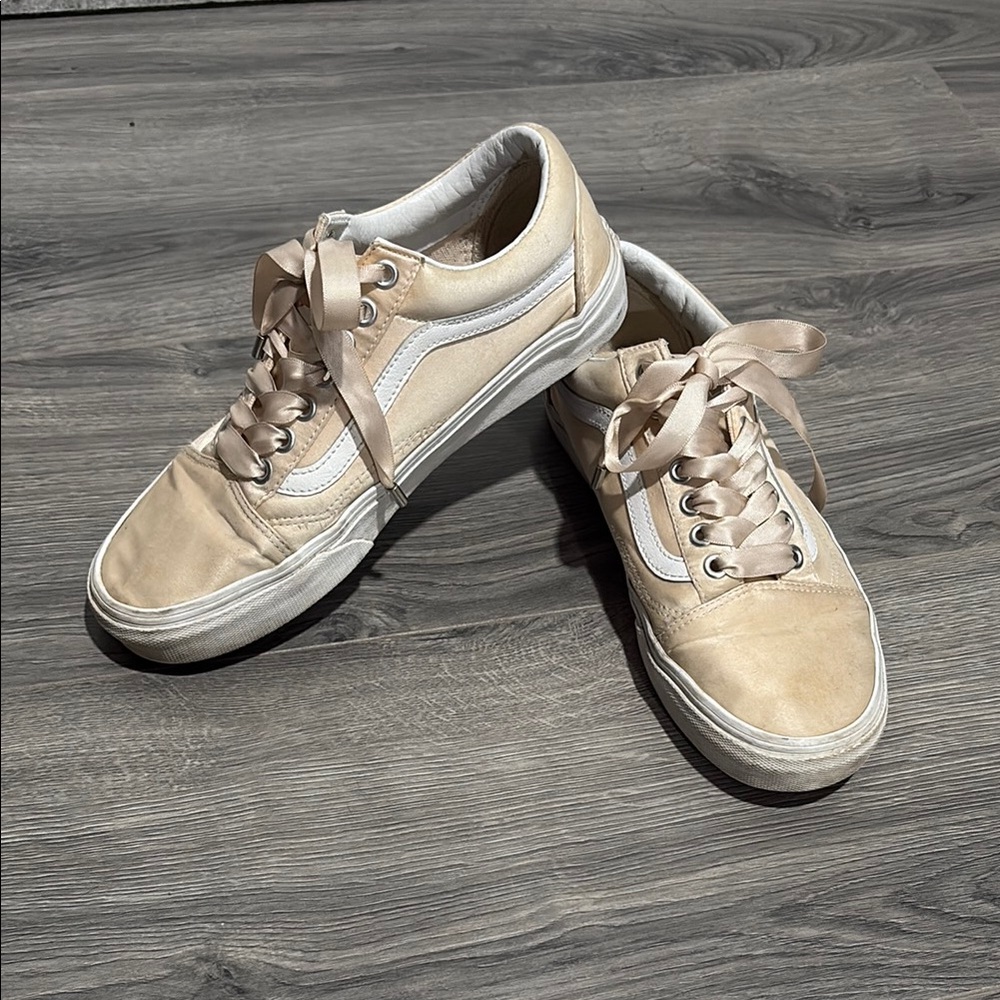 Satin Old Skool Vans with Ribbon Laces